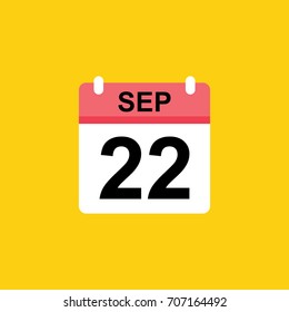calender - September 22 icon illustration isolated vector sign symbol