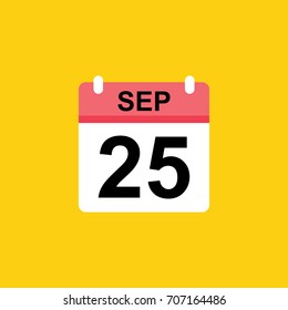 calender - September 25 icon illustration isolated vector sign symbol