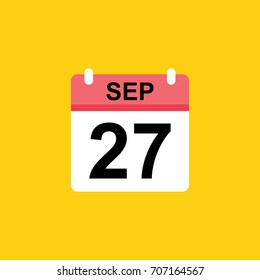 calender - September 27 icon illustration isolated vector sign symbol