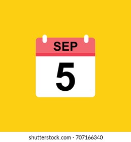 calender - September 5 icon illustration isolated vector sign symbol