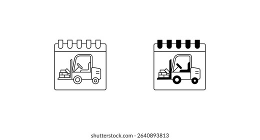 calender set icon with white background vector stock illustration