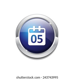Calender Sign Blue Vector Icon Button