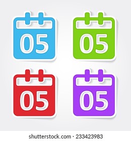 Calender Sign Colorful Vector Icon Design