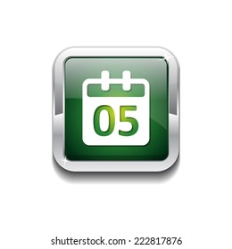 Calender Sign Green Vector Icon Button