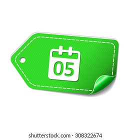 Calender Sign Green Vector Icon Design