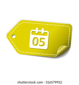 Calender Sign Yellow Vector Icon Design