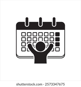 calender silhouette vector icon design