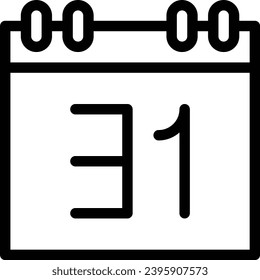 icono de línea de vector único de calendario