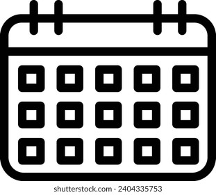 Icono de la línea de un solo vector de Calender