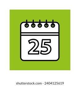 Calender Square Symbol Vektorgrafik Illustration. Weihnachtssymbole. Verwenden Sie für Weihnachten, Dekoration, Grußkarte etc.
