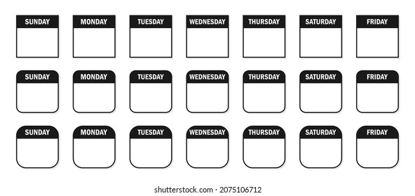 Kalender Symbole und Symbole gesetzt. Vektorgrafik