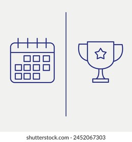 Calender, trophy, icon, vector outline
