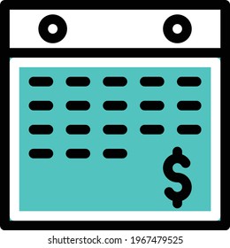 calender vector clour line icon