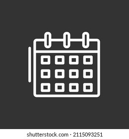 Diseño de iconos invertidos de la línea del vector de calénder