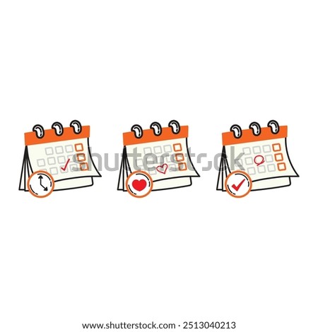 Calender Vector Logo, Calender Set Vector, Calender Agenda Icon, Planner Date Vector.