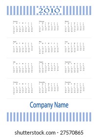 Calender for year 2010