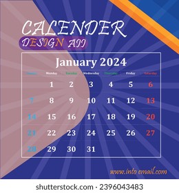 calendrer design  2023 2024  December vectors  