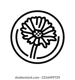 calendula cosmetic plant line icon vector. calendula cosmetic plant sign. isolated contour symbol black illustration