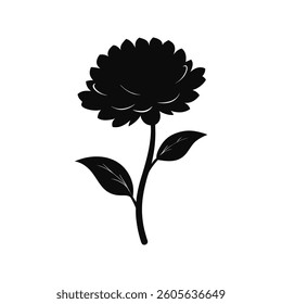 Calendula flower simple silhouette vector illustration