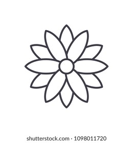 Calendula line icon concept. Calendula flat vector sign, symbol, illustration.