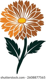 calendula silhouette art vector on white backgroun