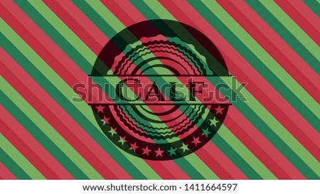 Calf christmas emblem. Vector Illustration. Detailed.
