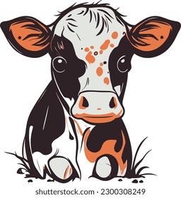 A Calf Cute ,Vector, T-Shirt,Animals