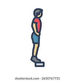 Calf exercise Vector Icon which can easily modify or edit

