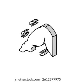 calf muscle edema isometric icon vector. calf muscle edema sign. isolated symbol illustration