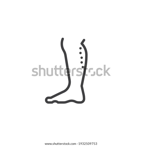 Calf plastic surgery line\
icon. linear style sign for mobile concept and web design. Calf\
reduction outline vector icon. Symbol, logo illustration. Vector\
graphics