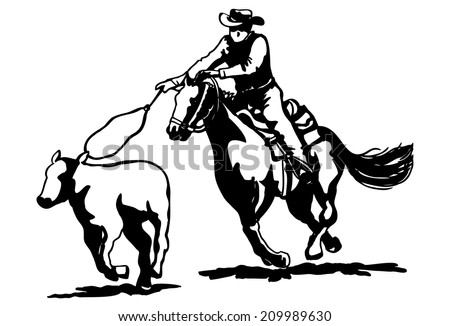 Calf Roping Clipart Vector de stock (libre de regalías)209989630 ...