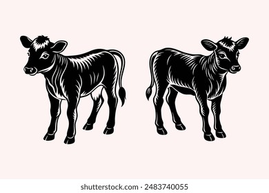 calf silhouette this is vector fille