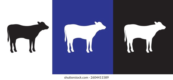 calf vector icon set. baby cow icon set with white background.