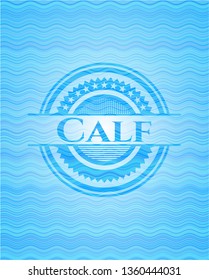 Calf water wave badge background.