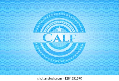 Calf water wave representation style badge.