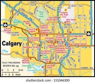 Calgary, Alberta Area Map
