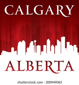 Calgary Alberta Canada city skyline silhouette. Vector illustration