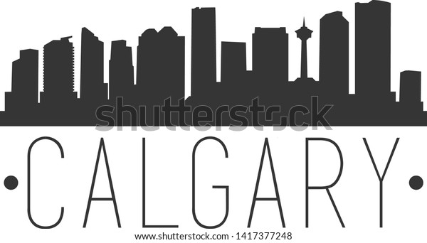 Calgary Canada City Skyline Silhouette City Stock Vector (Royalty Free ...