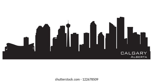Calgary, Canada skyline. Detailed silhouette. Vector illustration