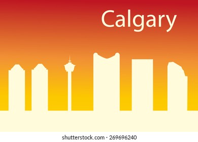 Calgary, Canada skyline. Detailed silhouette. Vector illustratio