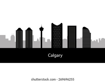 Calgary, Canada skyline. Detailed silhouette. Vector illustratio