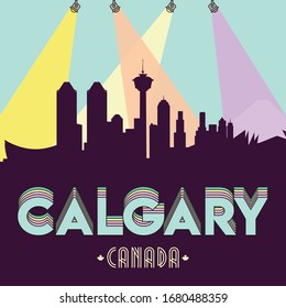 Calgary Canada skyline silhouette flat design vector illustration