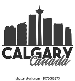 Calgary Canada Skyline Souvenir Travel Vector Art Design Tourism