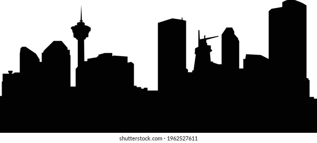 Calgary City Skyline Silhouette Illustration in hoher Auflösung