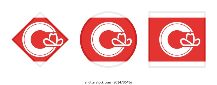 Calgary flag icon set isolated on white background
