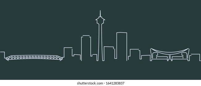 Calgary Single Line Skyline Profile