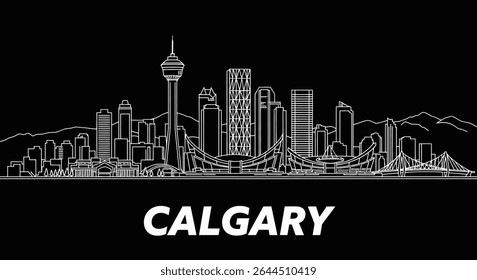 Calgary Skyline com Alberta, Canadá e Cityscape.