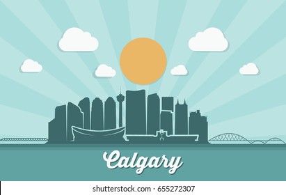 Calgary skyline - Canada - vector illustration