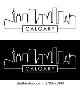 Calgary Skyline. Linear Style. Editable Vector File.