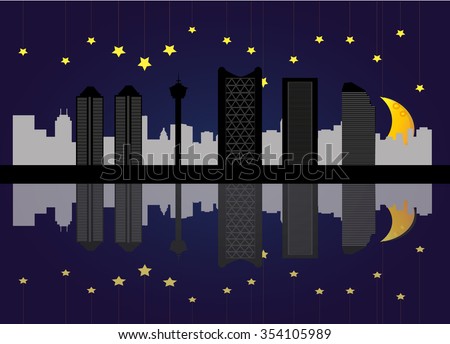 Calgary skyline at night